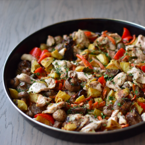 Запечене куряче філе з овочами